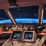 Bridge from right door loking out at planet with any ships on Halcyon deck 6